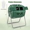 Costway 42-Gal Compost Bin Dual Chamber Composting Tumbler with 2 Sliding Doors Metal Frame Black/Green